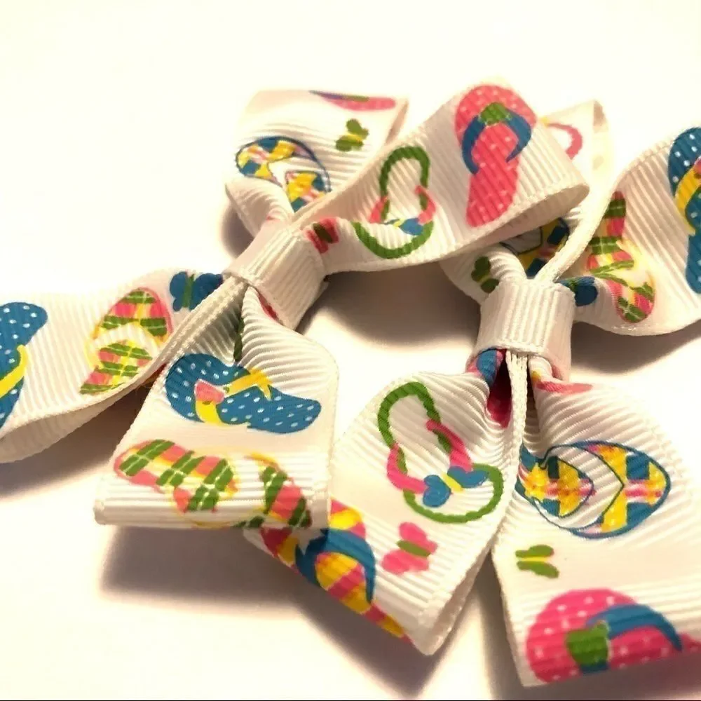 Bow pair hair bows accessories flip flops sandals